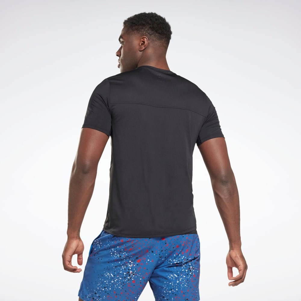 Reebok ACTIVCHILL Graafinen Athlete T-Shirt Mustat | ACWZTG-027