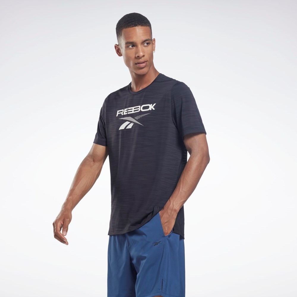 Reebok ACTIVCHILL Graafinen Move T-Shirt Mustat | JQHBDP-863