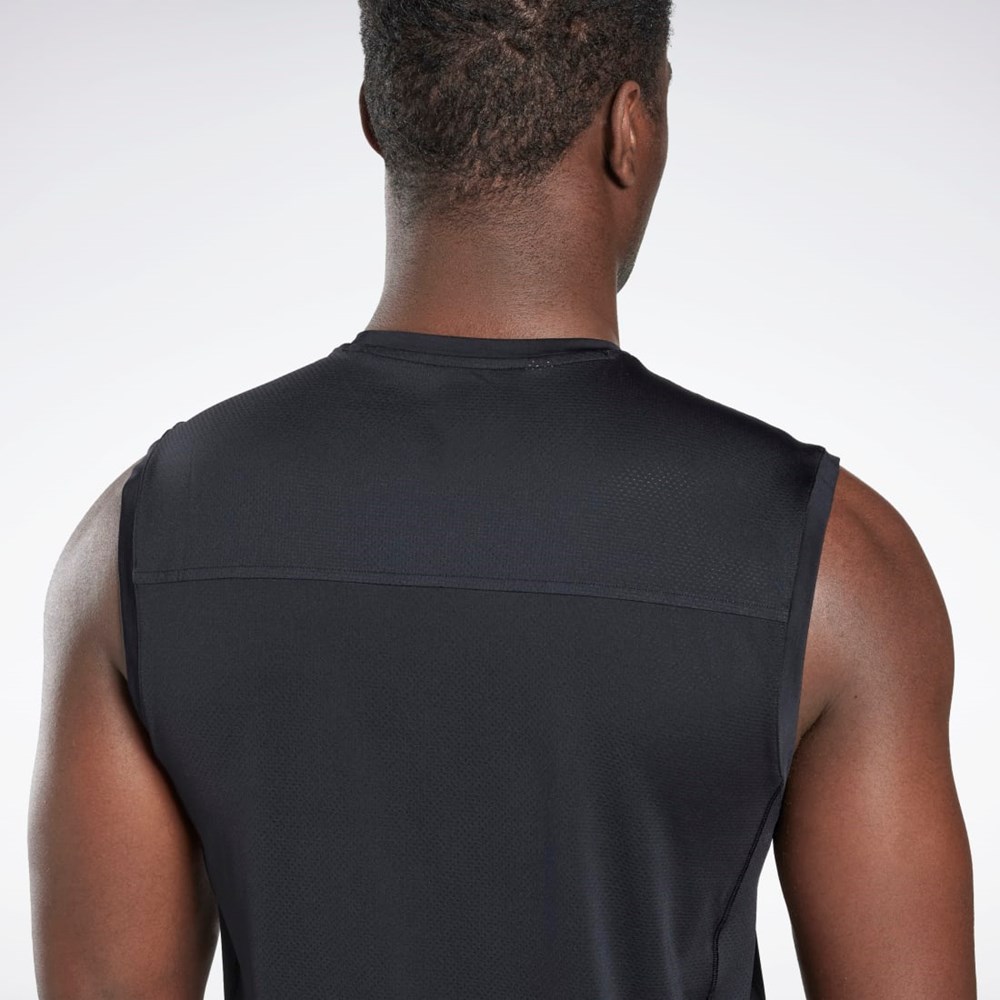 Reebok ACTIVCHILL Hihattomat T-Shirt Mustat | OSCUIJ-985