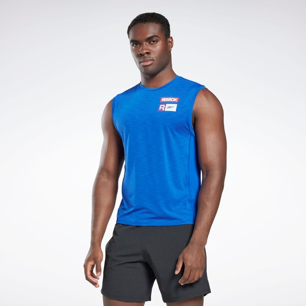 Reebok ACTIVCHILL Hihattomat T-Shirt Sininen | FWTJSQ-753
