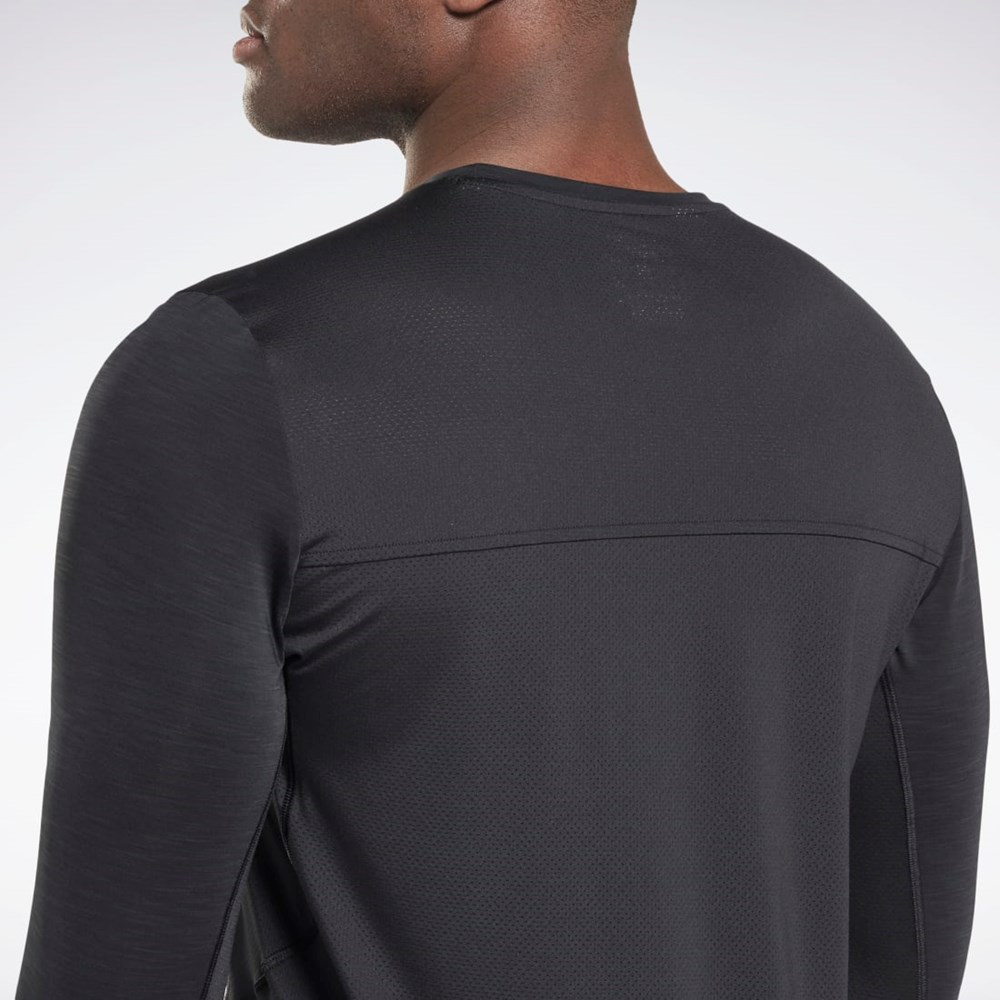 Reebok ACTIVCHILL Long Sleeve Athlete T-Shirt Mustat | DAFWHL-619