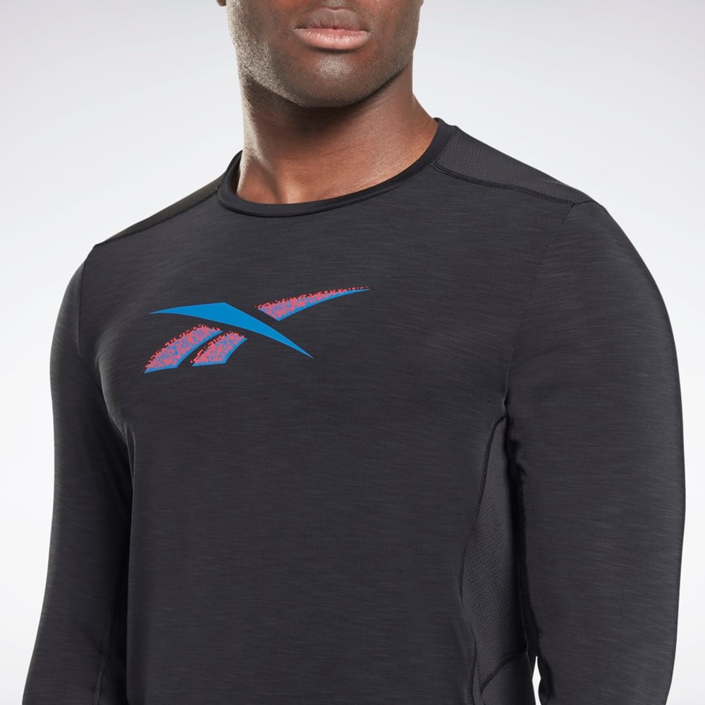 Reebok ACTIVCHILL Long Sleeve Athlete T-Shirt Mustat | DAFWHL-619