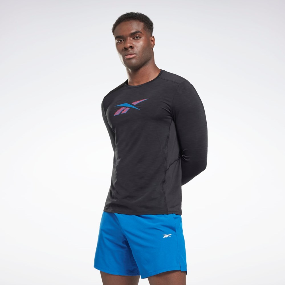 Reebok ACTIVCHILL Long Sleeve Athlete T-Shirt Mustat | DAFWHL-619
