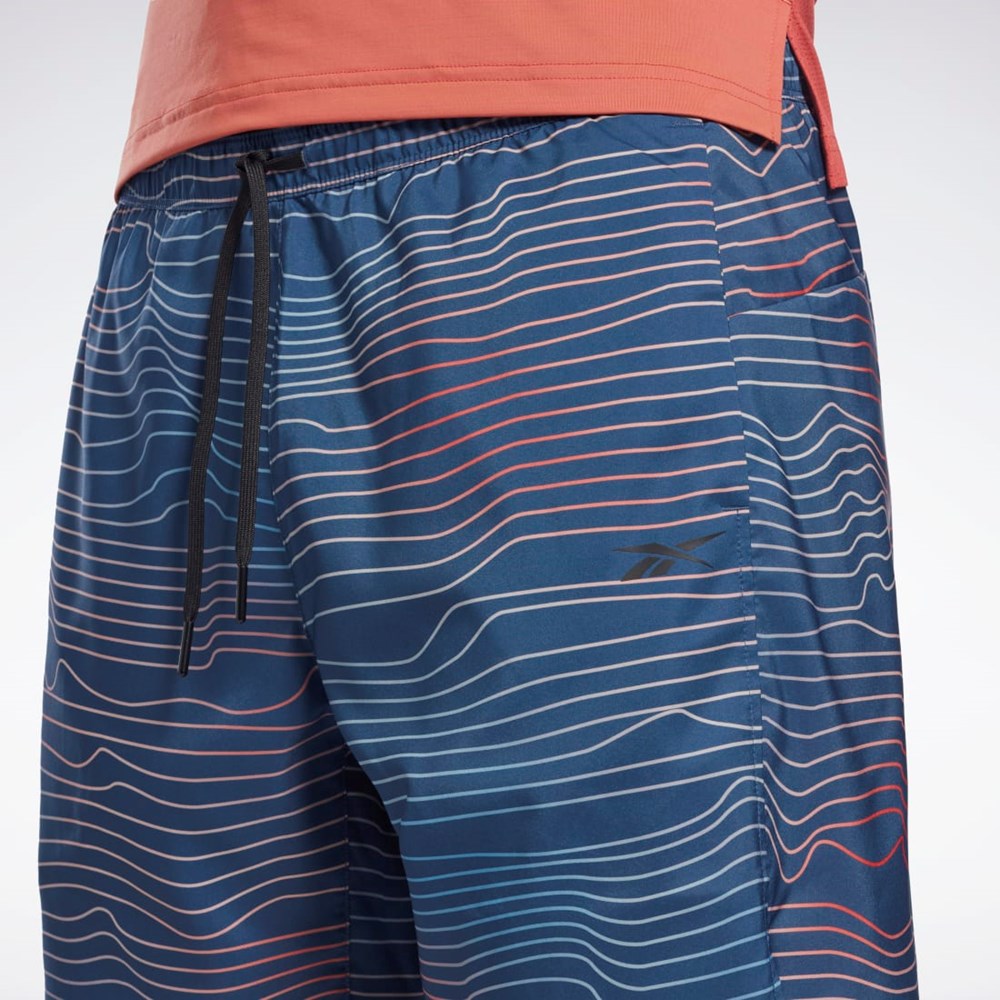 Reebok Allover Print Speed 2.0 Shorts Sininen | JYGQRZ-645