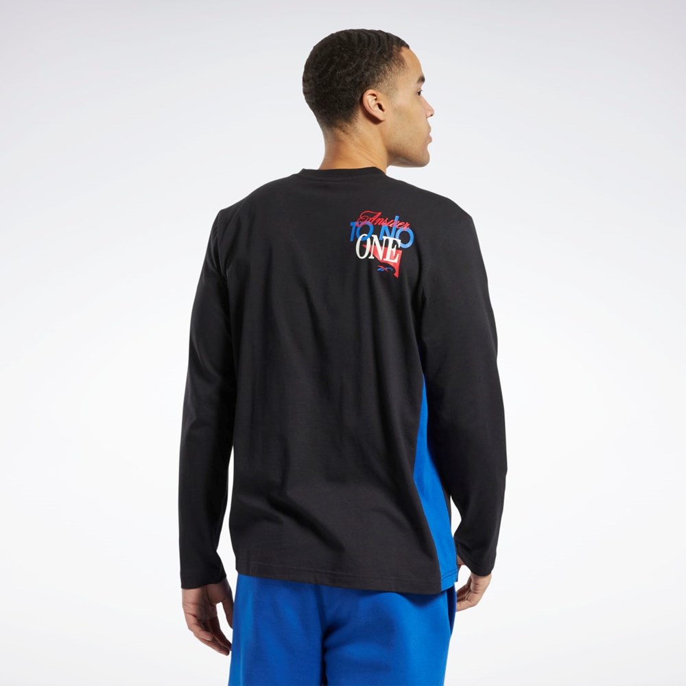 Reebok Answer to No One Long Sleeve T-Shirt Mustat | EPNKFR-207