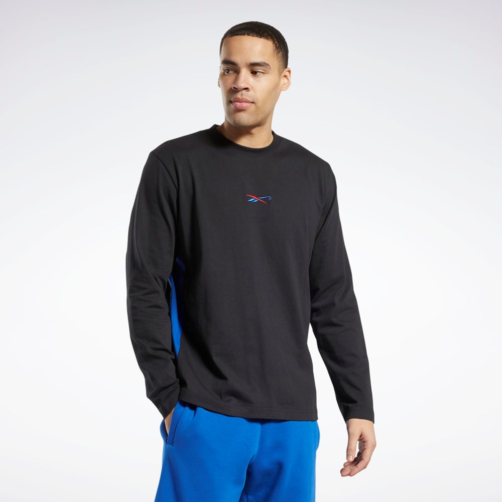 Reebok Answer to No One Long Sleeve T-Shirt Mustat | EPNKFR-207