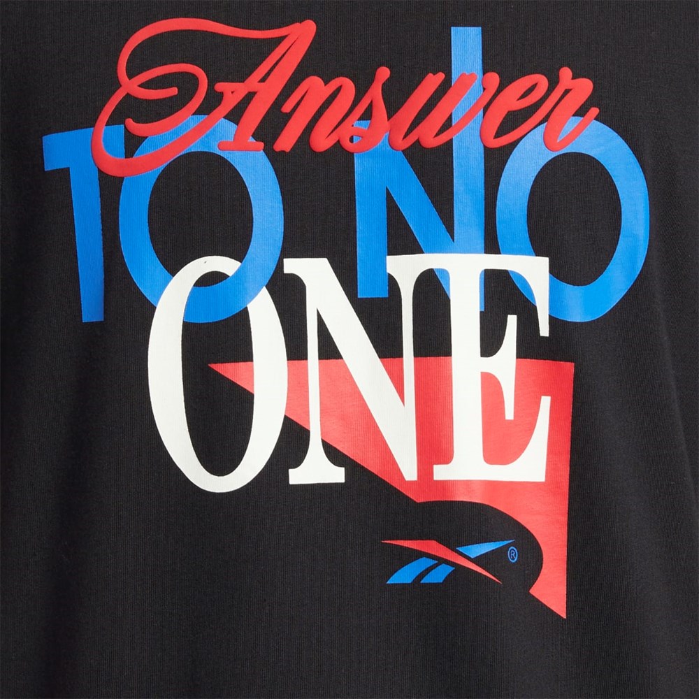 Reebok Answer to No One Lyhyt Sleeve T-Shirt Mustat | MADEWK-754