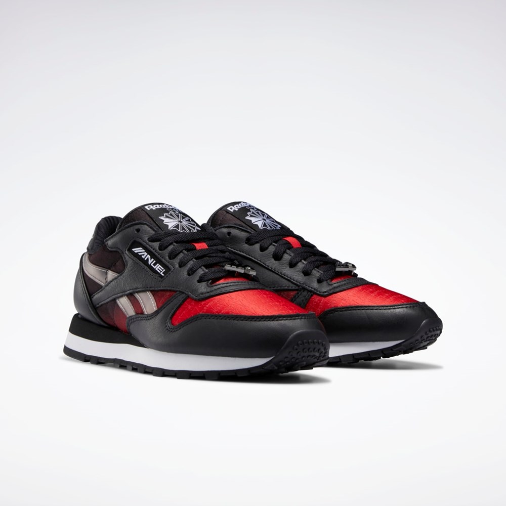Reebok Anuel Classic Leather Shoes Mustat Punainen Valkoinen | BTDAMH-135