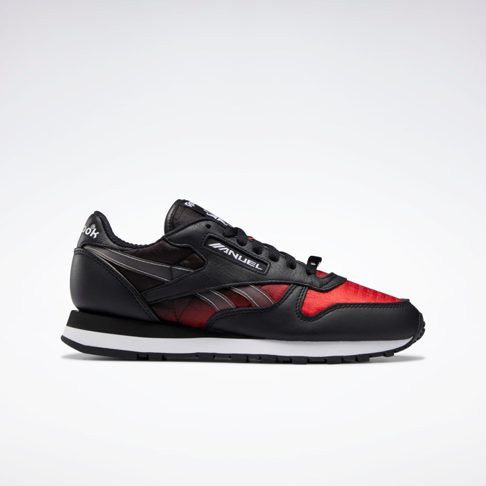 Reebok Anuel Classic Leather Shoes Mustat Punainen Valkoinen | BTDAMH-135