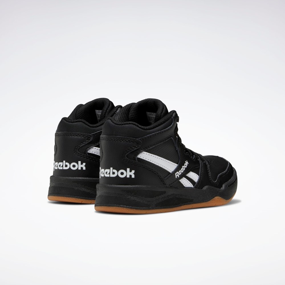 Reebok BB 4500 Court Shoes - Preschool Mustat Mustat Valkoinen | RGLBCX-084