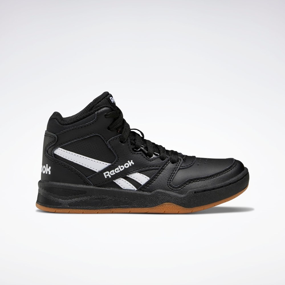 Reebok BB 4500 Court Shoes - Preschool Mustat Mustat Valkoinen | RGLBCX-084