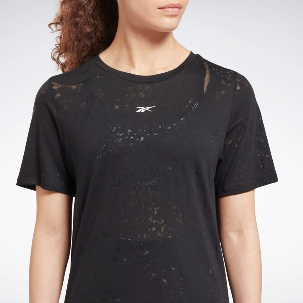 Reebok Burnout T-Shirt Mustat | ZISGWX-389