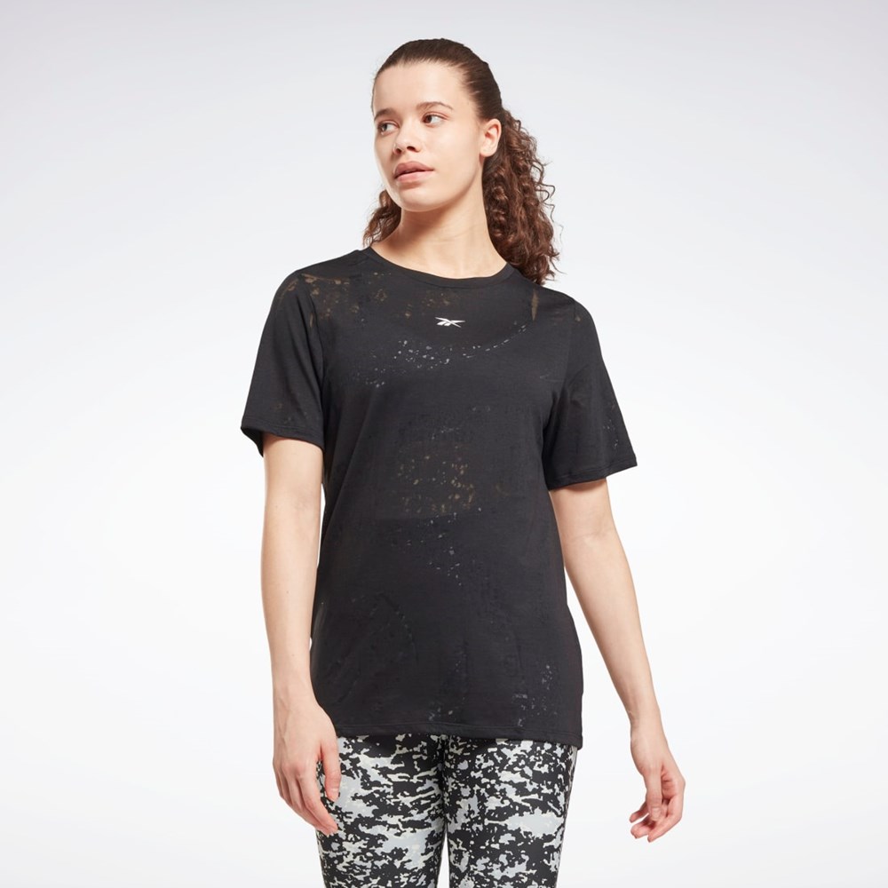 Reebok Burnout T-Shirt Mustat | ZISGWX-389