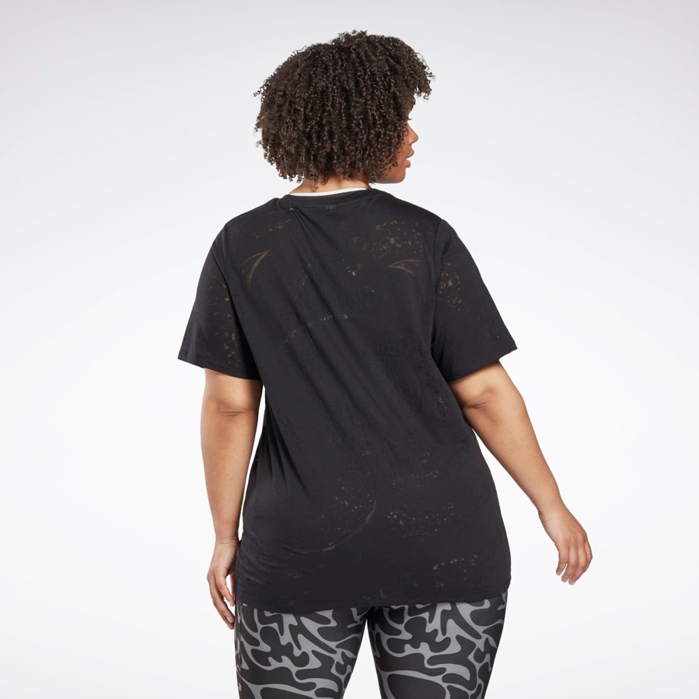 Reebok Burnout T-Shirt (Plus Size) Mustat | JEUPTN-035