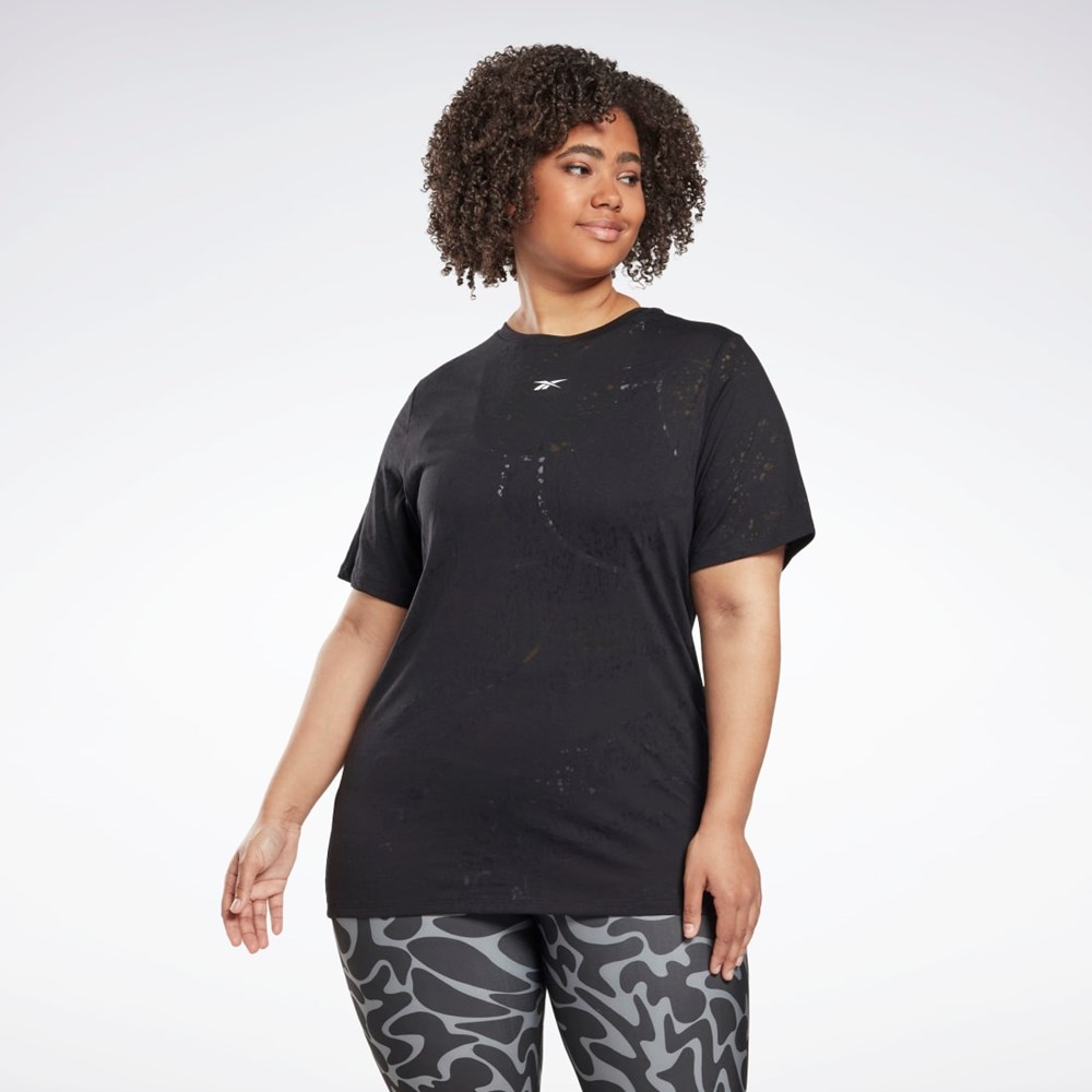 Reebok Burnout T-Shirt (Plus Size) Mustat | JEUPTN-035