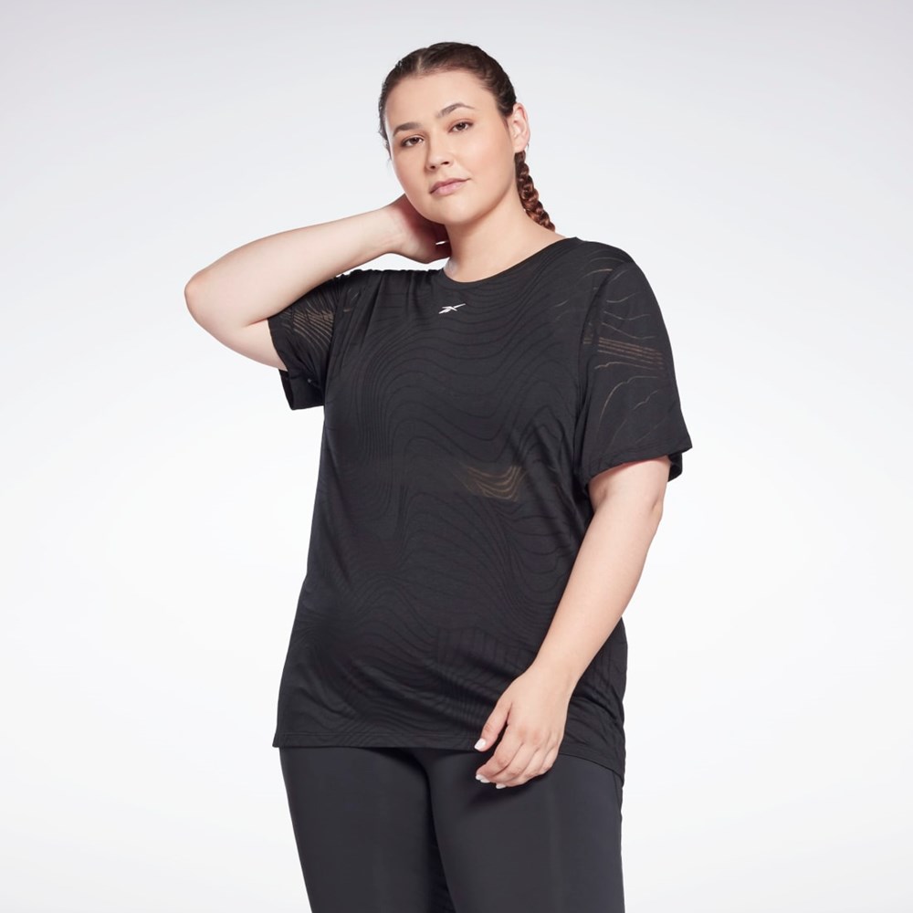 Reebok Burnout T-Shirt (Plus Size) Mustat | YZKHTC-964