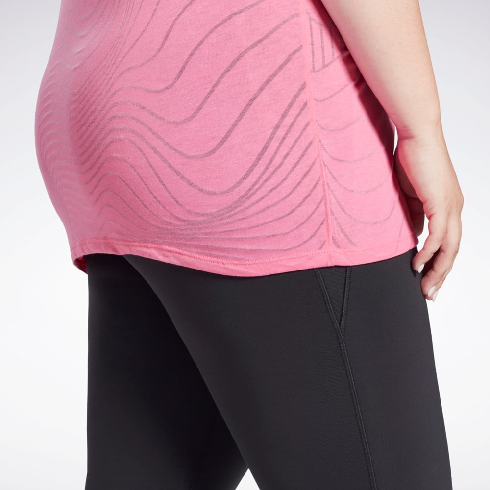 Reebok Burnout T-Shirt (Plus Size) Pinkki | EYZPDX-542