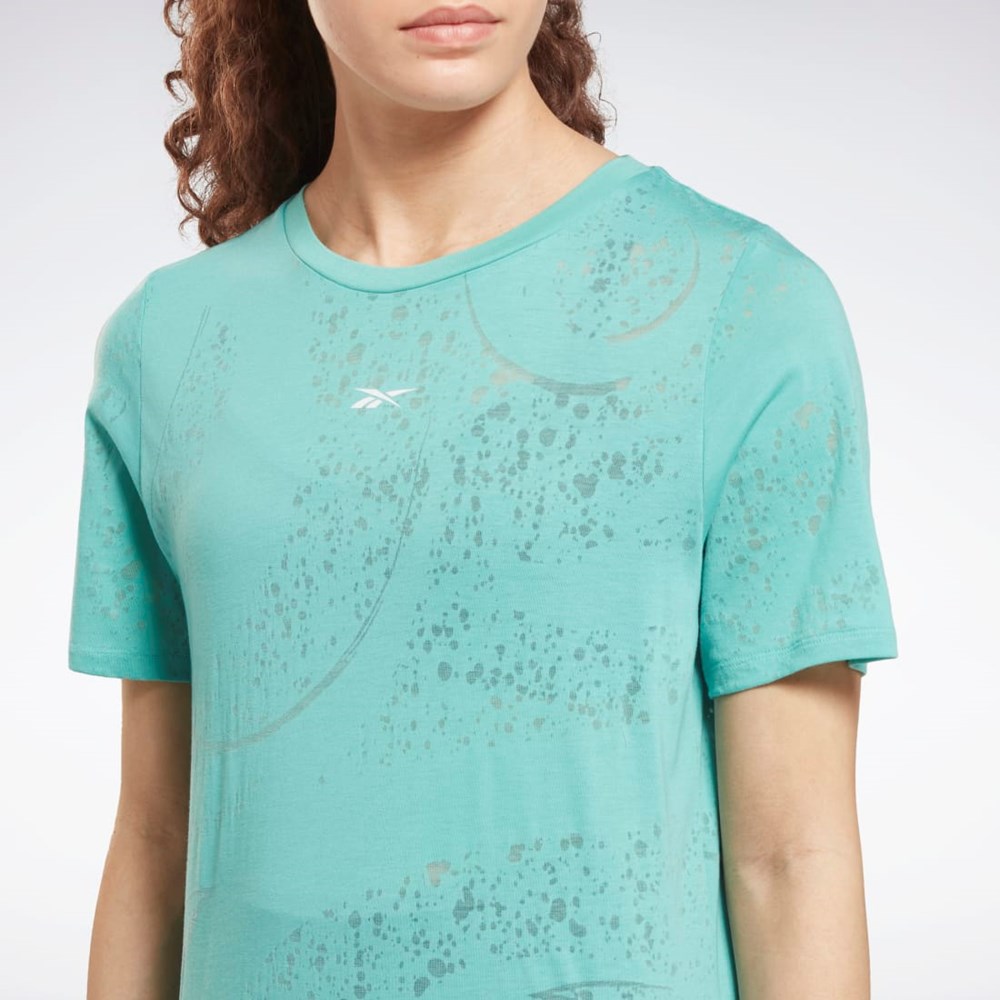 Reebok Burnout T-Shirt Semi Classic Teal | QAIWDT-374