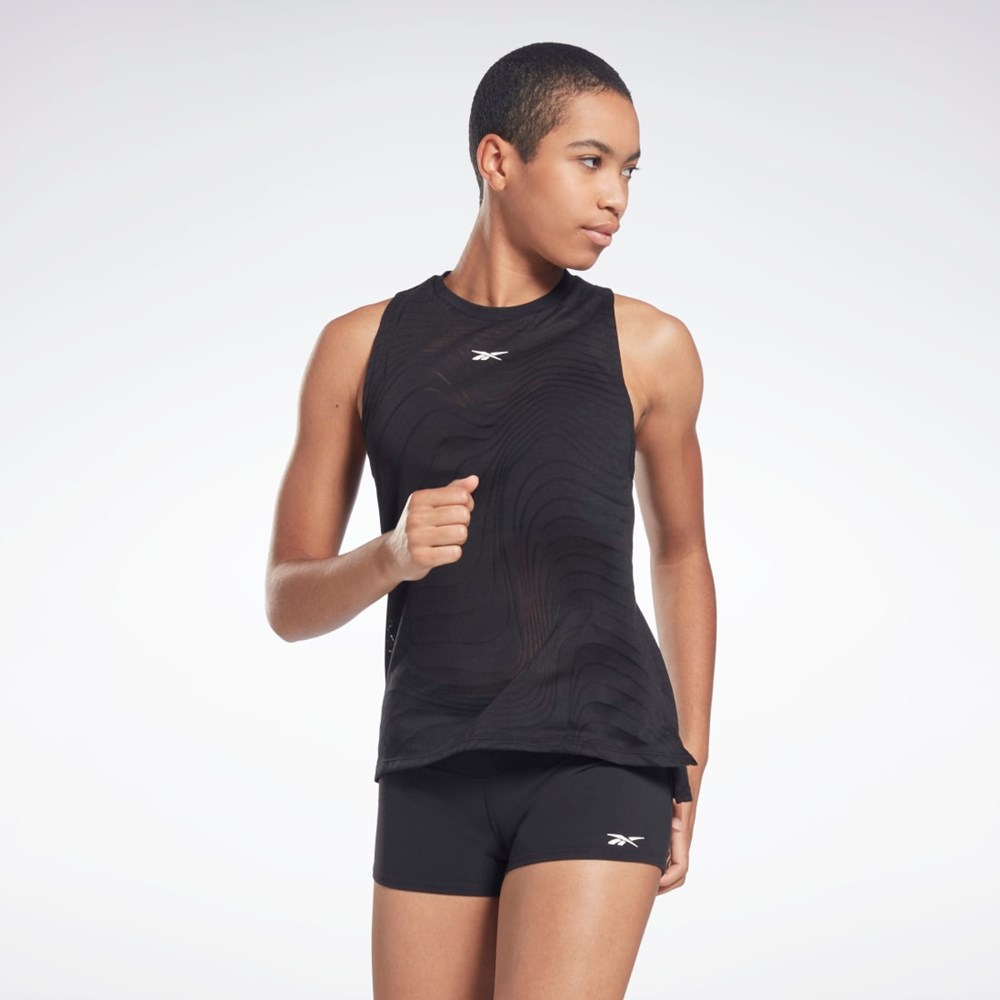 Reebok Burnout Tank Top Mustat | JEIKMH-516