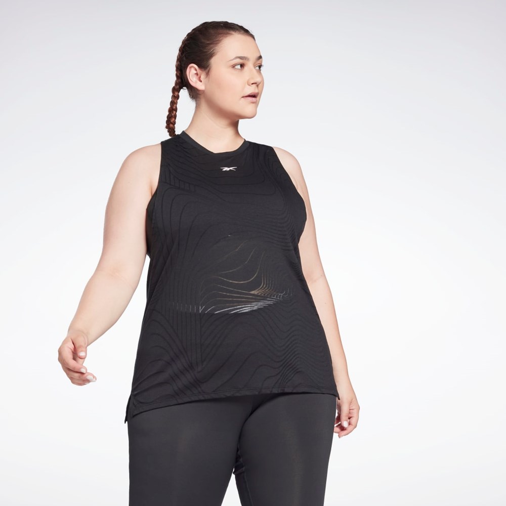 Reebok Burnout Tank Top (Plus Size) Mustat | BGSIYT-043