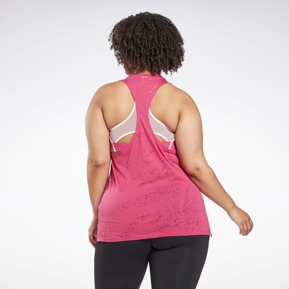 Reebok Burnout Tank Top (Plus Size) Pinkki | RAOBSP-735
