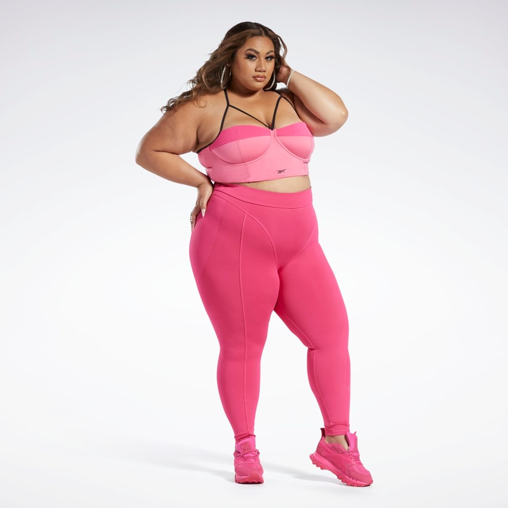 Reebok Cardi B Bralette (Plus Size) Pinkki Pinkki | SHDGIO-230