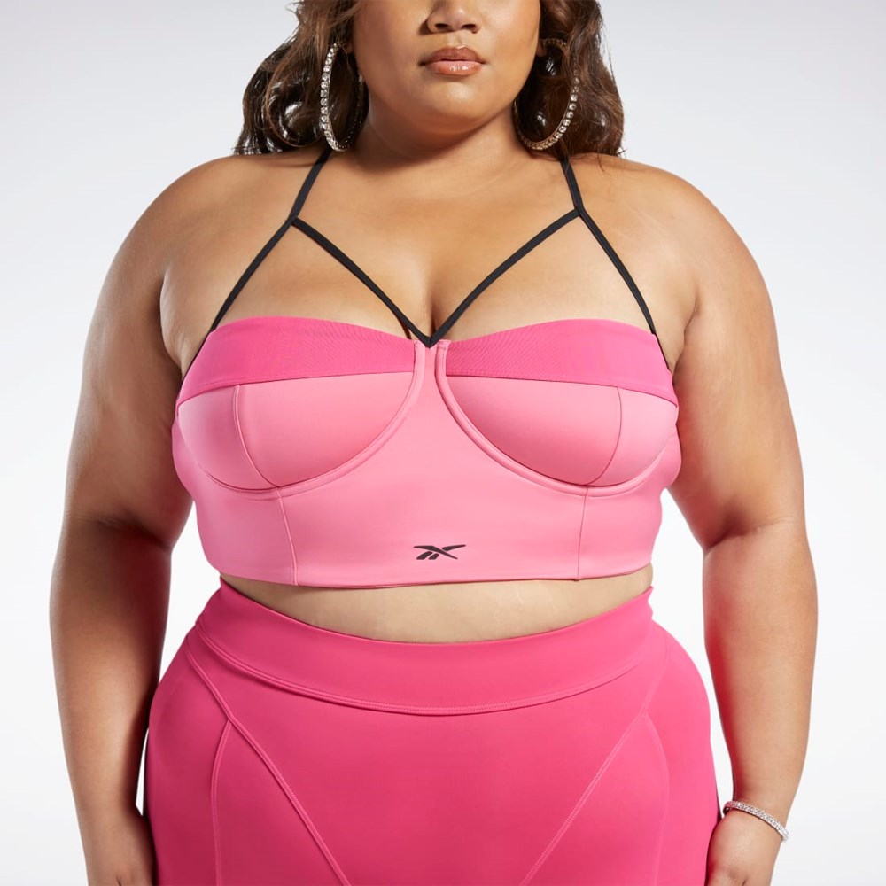 Reebok Cardi B Bralette (Plus Size) Pinkki Pinkki | SHDGIO-230