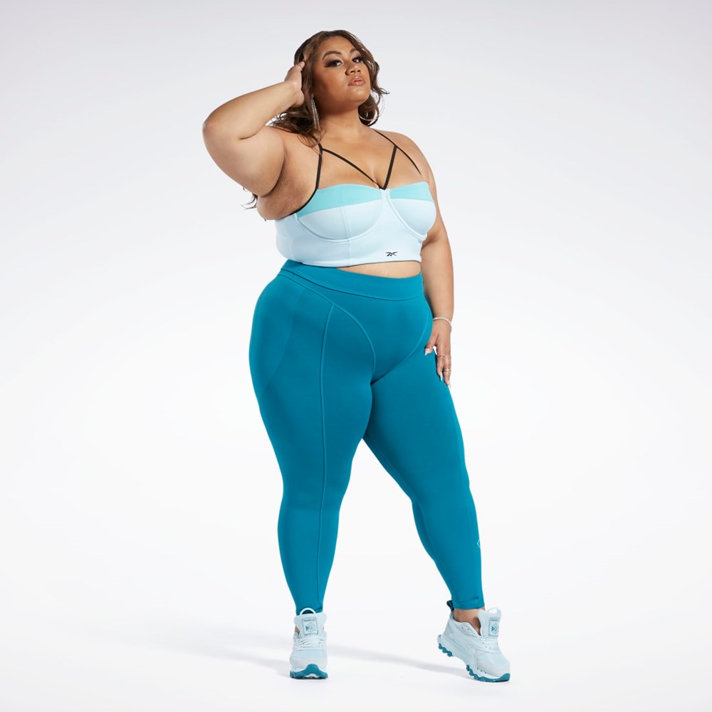 Reebok Cardi B Bralette (Plus Size) Sininen Turkoosi | FLIOMZ-860