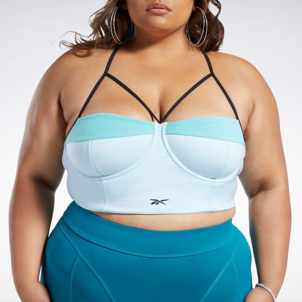 Reebok Cardi B Bralette (Plus Size) Sininen Turkoosi | FLIOMZ-860