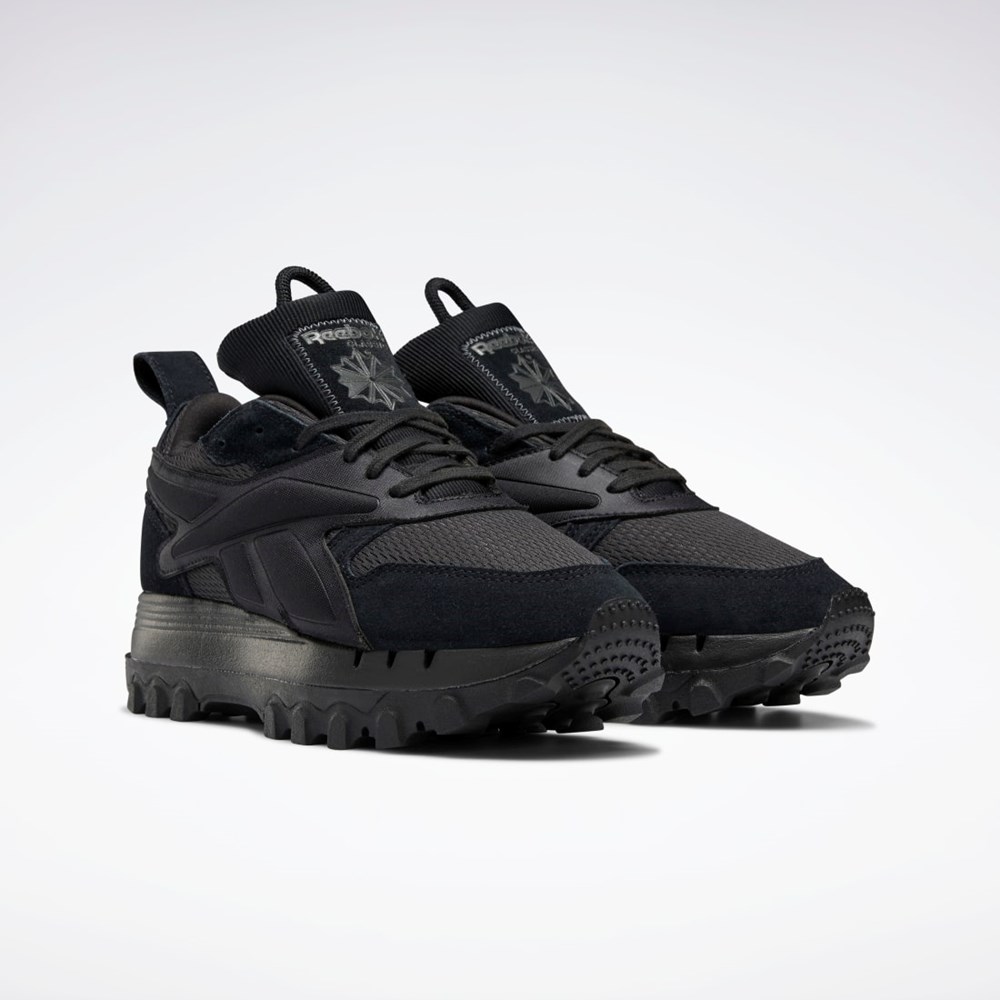 Reebok Cardi B Classic Leather V2 Shoes Mustat Mustat Harmaat | QBJVER-501