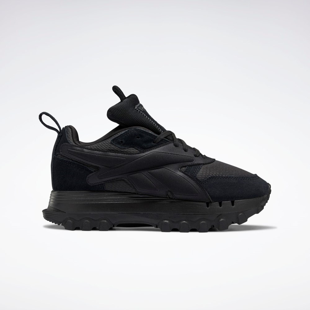 Reebok Cardi B Classic Leather V2 Shoes Mustat Mustat Harmaat | QBJVER-501