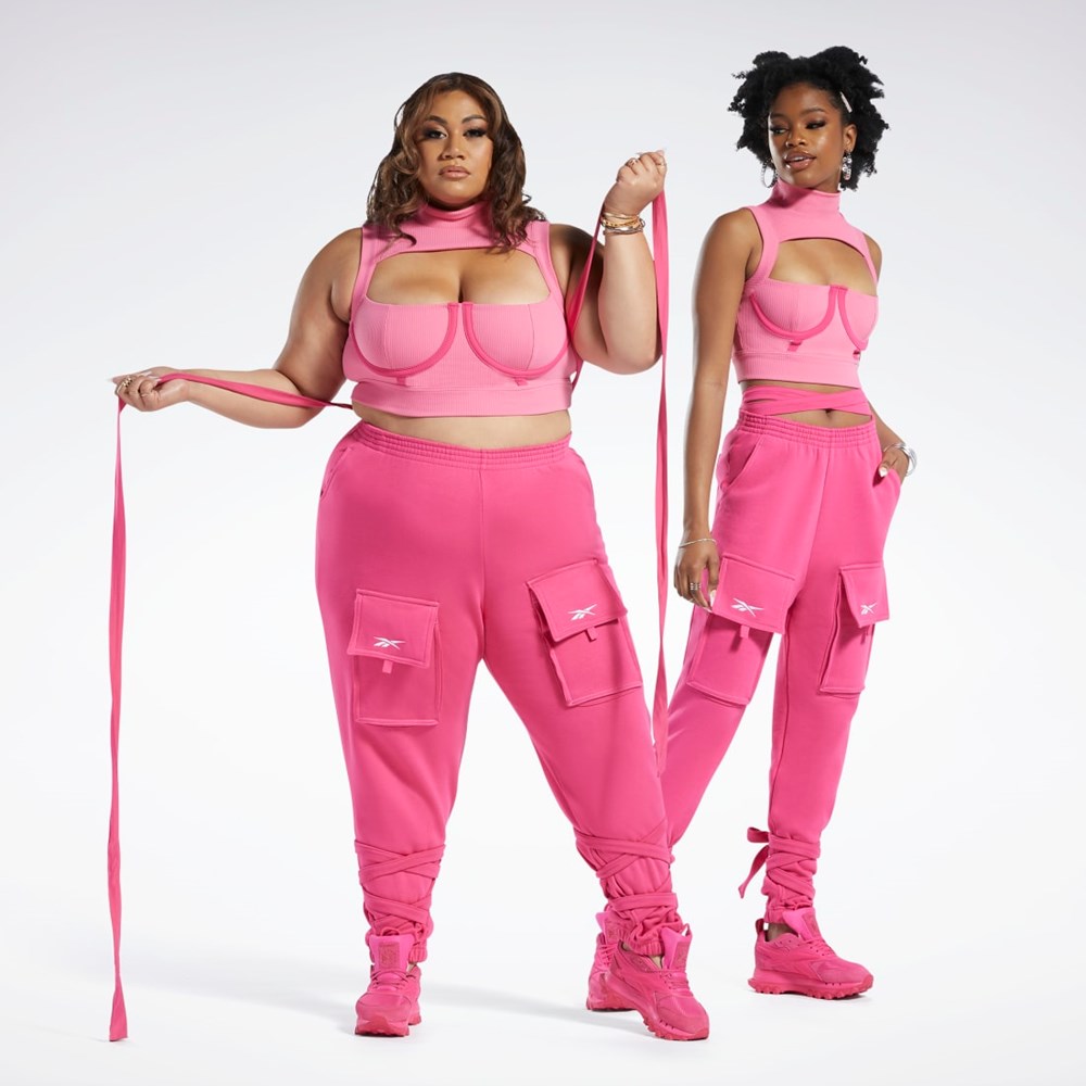 Reebok Cardi B Crop Top Pinkki Pinkki | IKCTGU-658