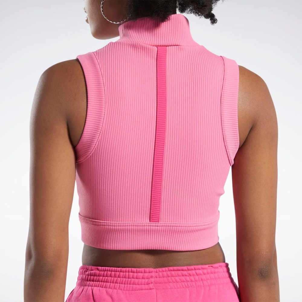Reebok Cardi B Crop Top Pinkki Pinkki | IKCTGU-658