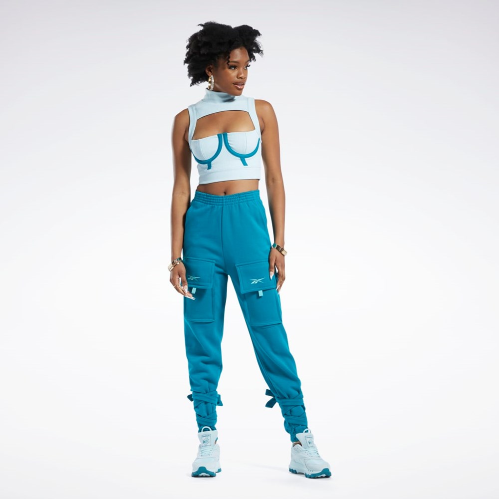 Reebok Cardi B Crop Top Sininen | PLQKCE-631