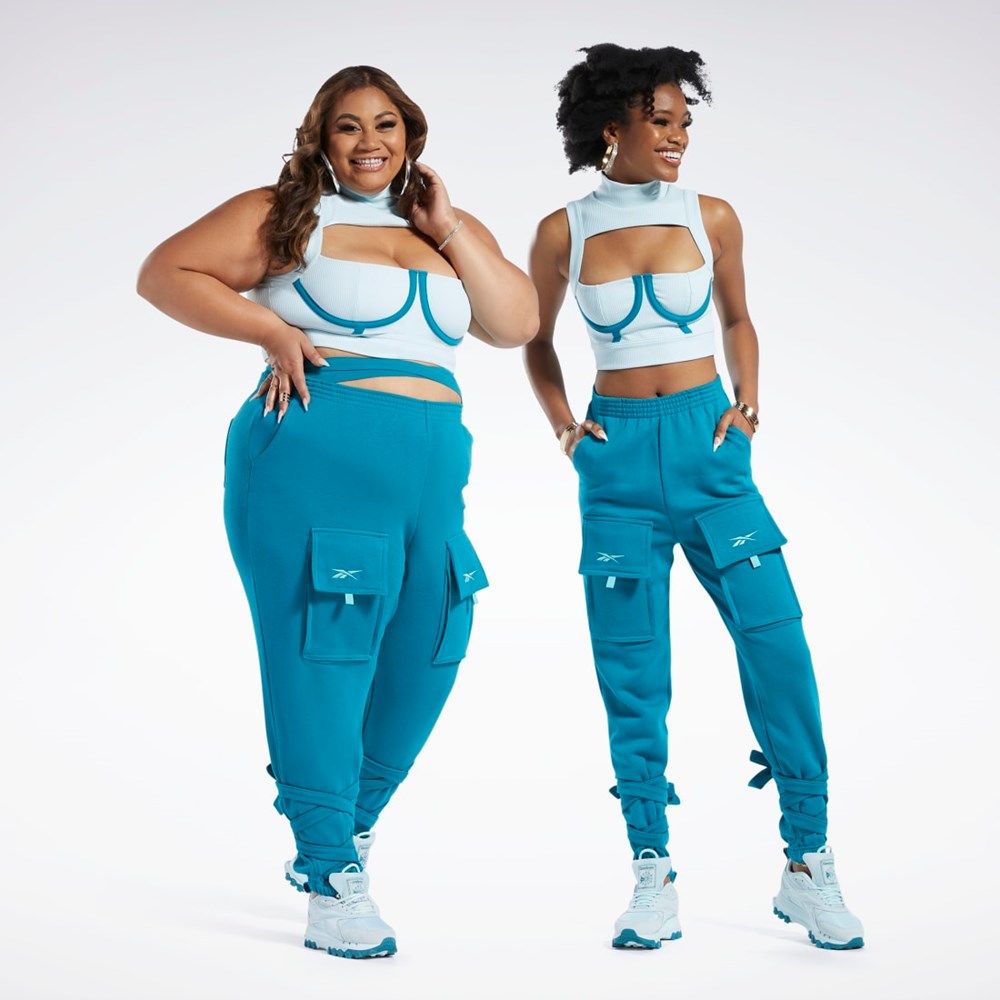 Reebok Cardi B Crop Top Sininen | PLQKCE-631