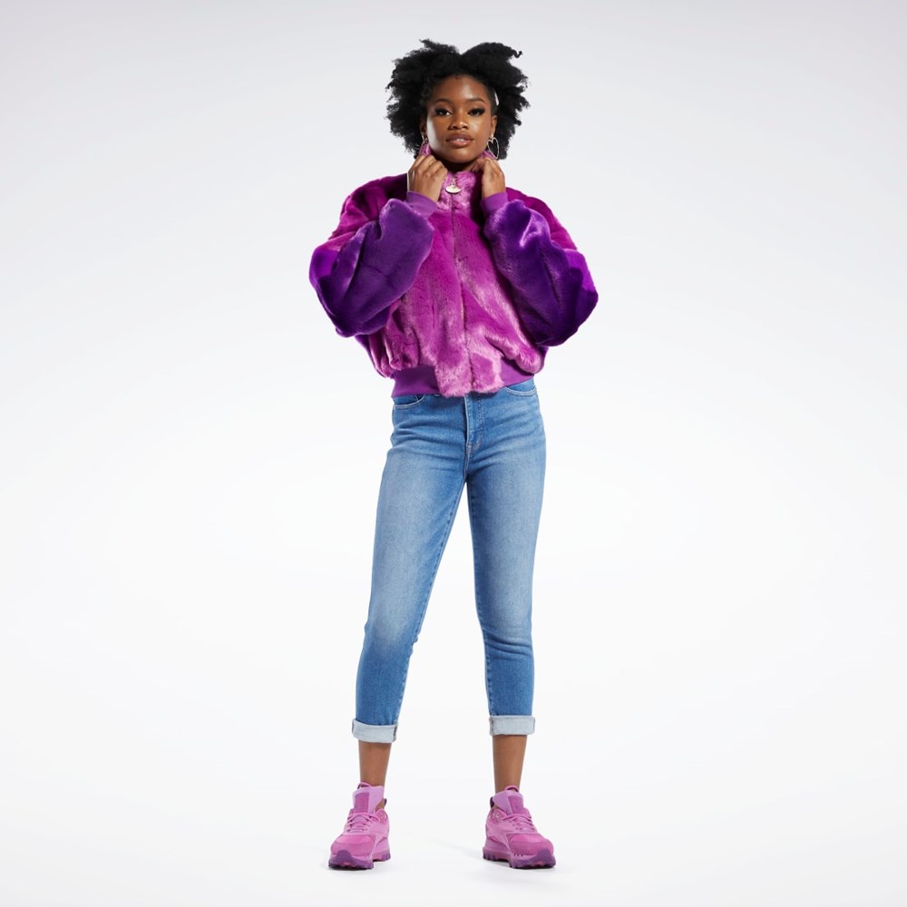 Reebok Cardi B Fur Ombre Jacket (Unisex) Ultraberry | PJTEQY-127