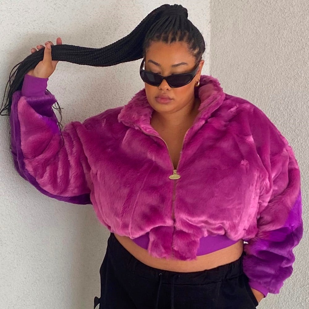Reebok Cardi B Fur Ombre Jacket (Unisex) Ultraberry | PJTEQY-127