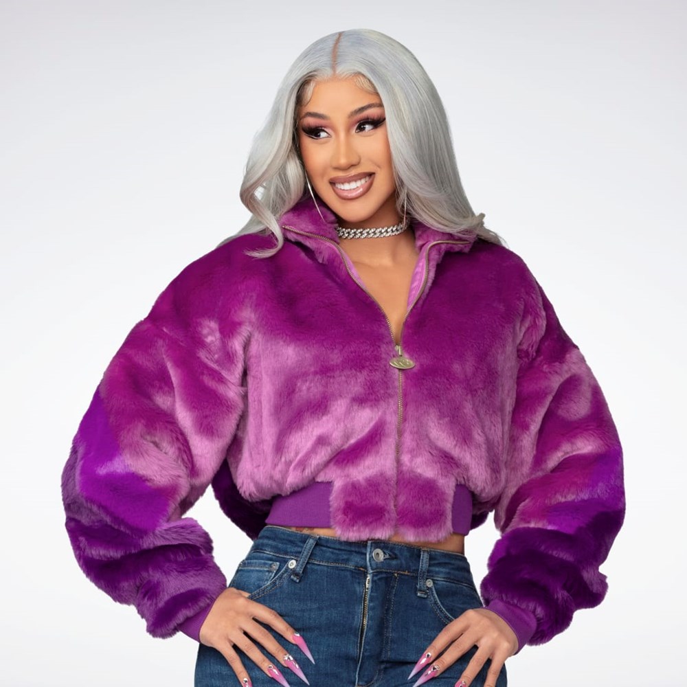 Reebok Cardi B Fur Ombre Jacket (Unisex) Ultraberry | PJTEQY-127