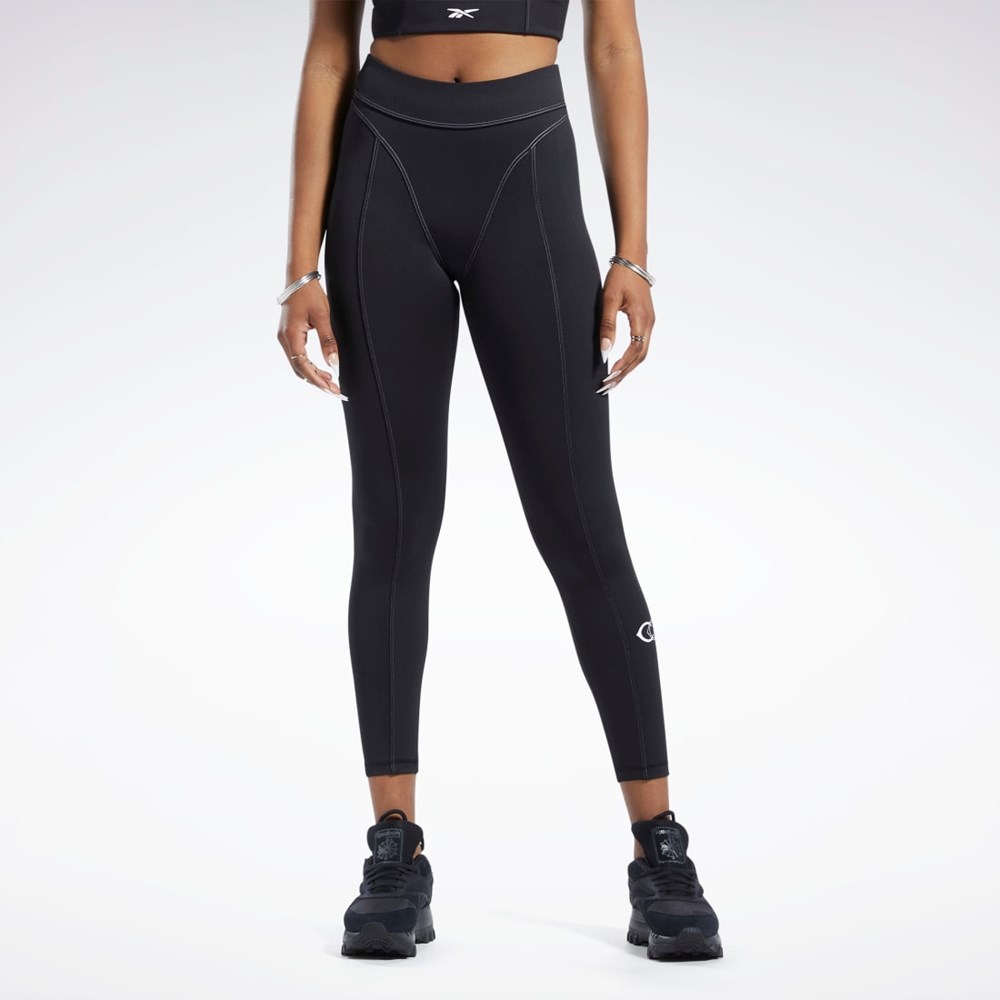 Reebok Cardi B High-Rise Tights Mustat | EHUTBC-940