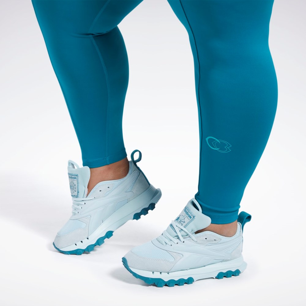 Reebok Cardi B High-Rise Tights (Plus Size) Seaport Teal | EVUQDI-697