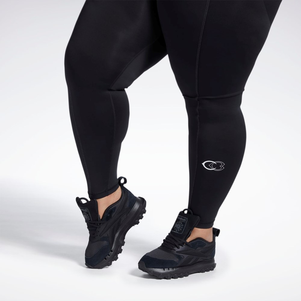 Reebok Cardi B High-Rise Tights (Plus Size) Mustat | FBITYG-826