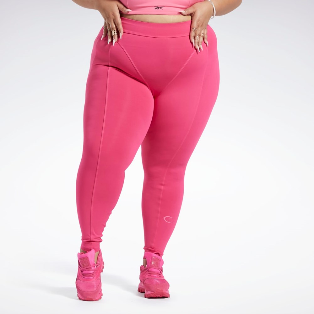Reebok Cardi B High-Rise Tights (Plus Size) Pinkki | TNFOLZ-619