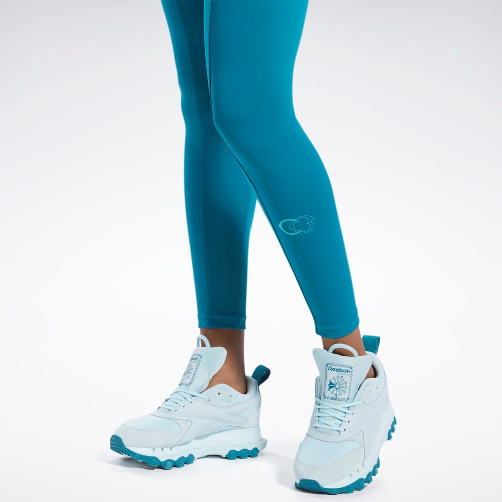 Reebok Cardi B High-Rise Tights Seaport Teal | QESLIO-590