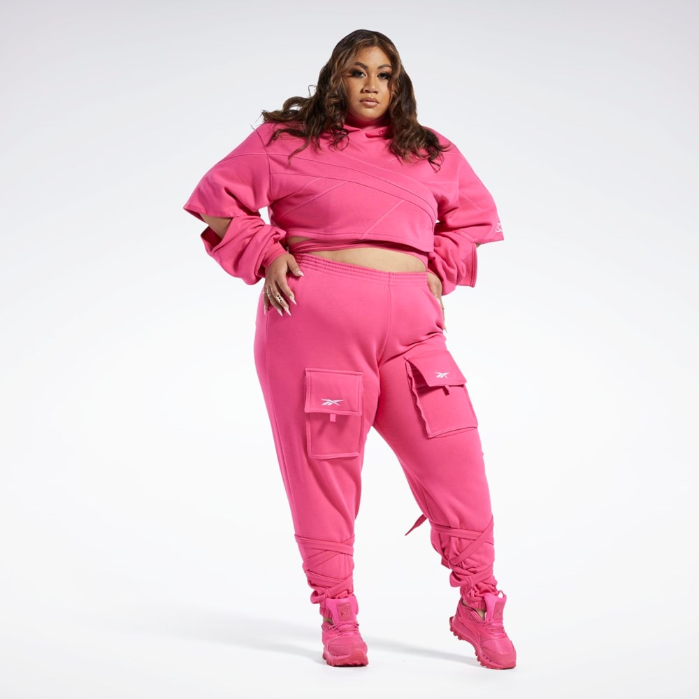 Reebok Cardi B Knit Pants (Plus Size) Pinkki | VZEDOC-750