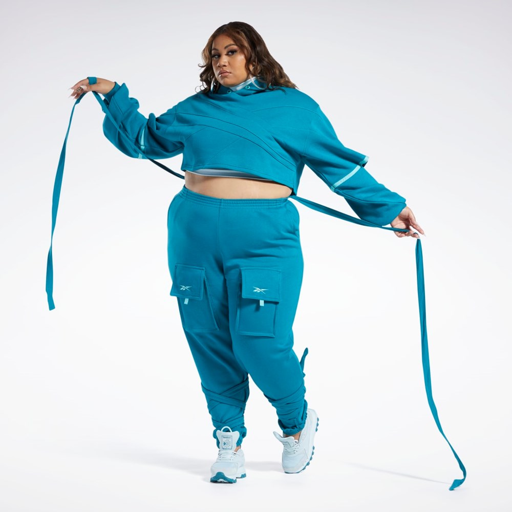 Reebok Cardi B Knit Pants (Plus Size) Seaport Teal | TSLBMD-496