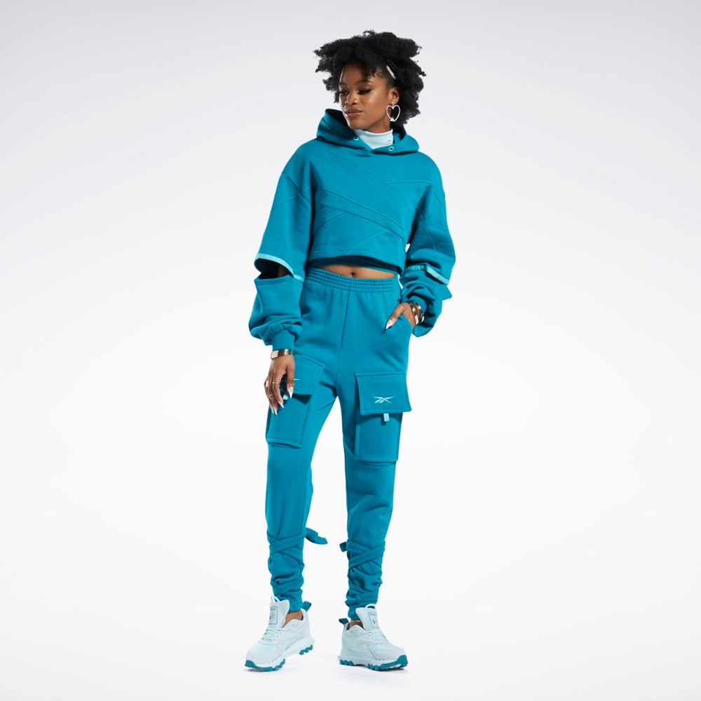 Reebok Cardi B Knit Pants Seaport Teal | YXCNAI-043