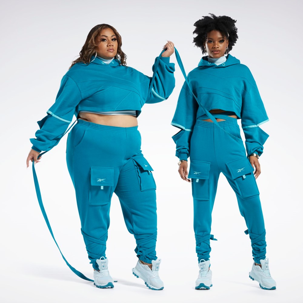Reebok Cardi B Knit Pants Seaport Teal | YXCNAI-043