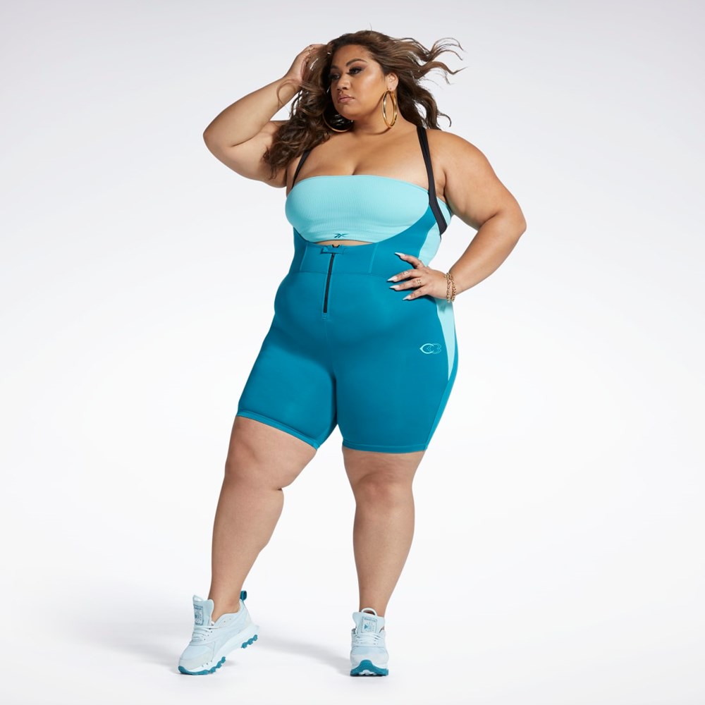 Reebok Cardi B Leotard (Plus Size) Seaport Teal | VEIKON-570