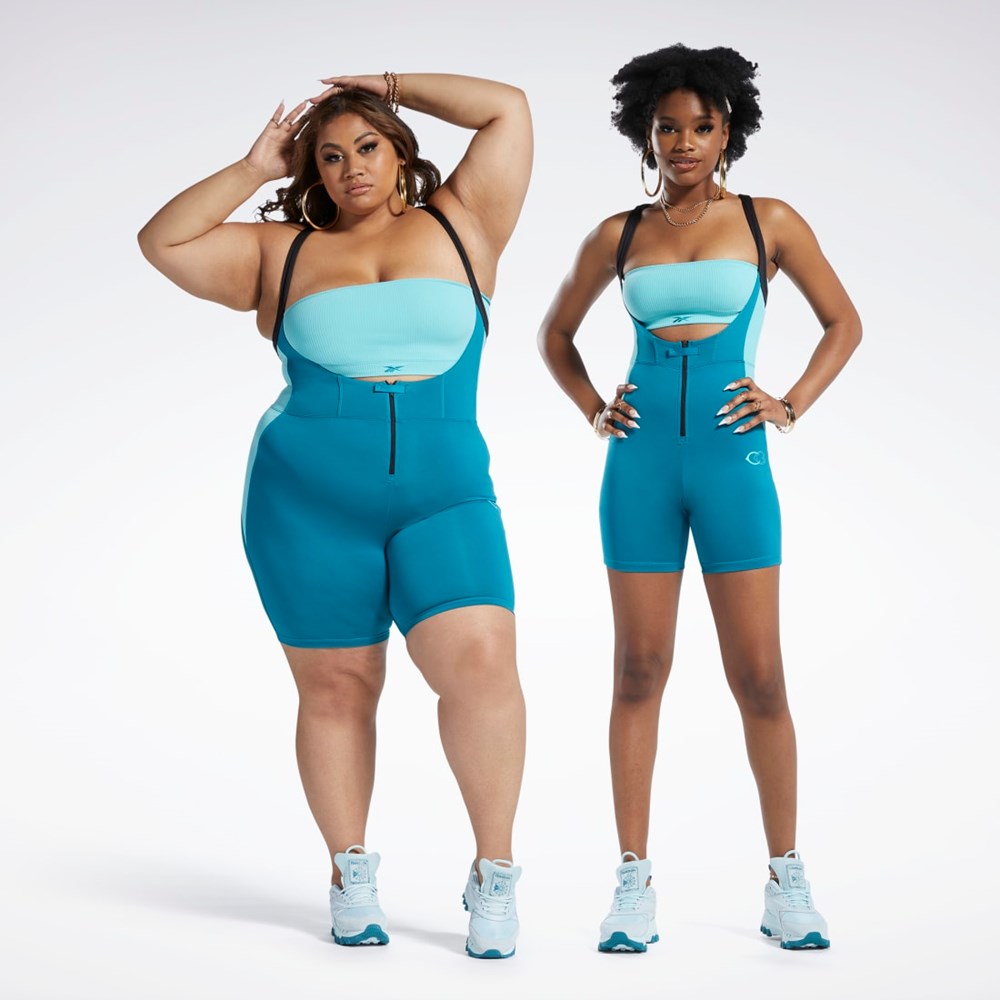 Reebok Cardi B Leotard (Plus Size) Seaport Teal | VEIKON-570