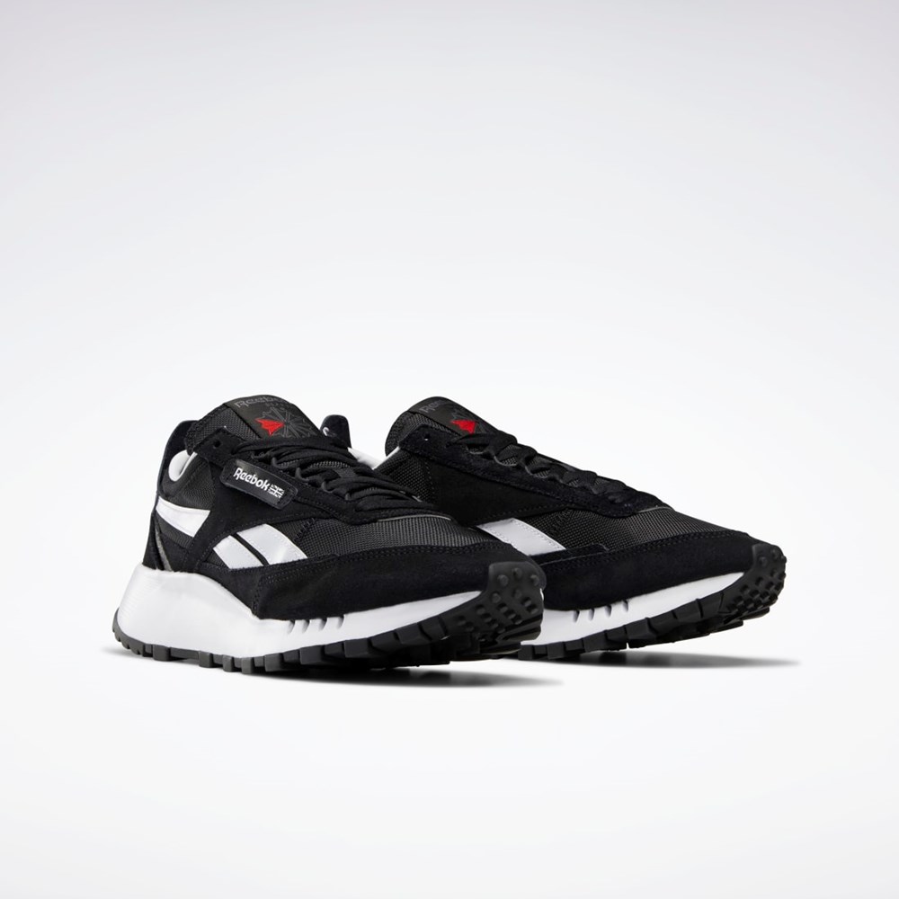Reebok Classic Leather Legacy Shoes Mustat Harmaat Punainen | TBHLNO-630